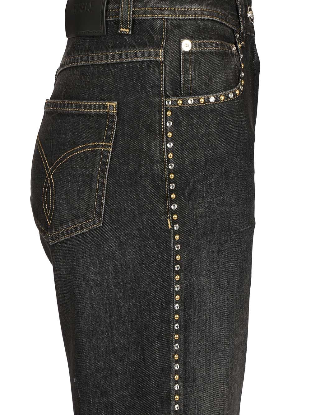 Versace Women Regular High-Waisted Decorated Jeans VERSACE