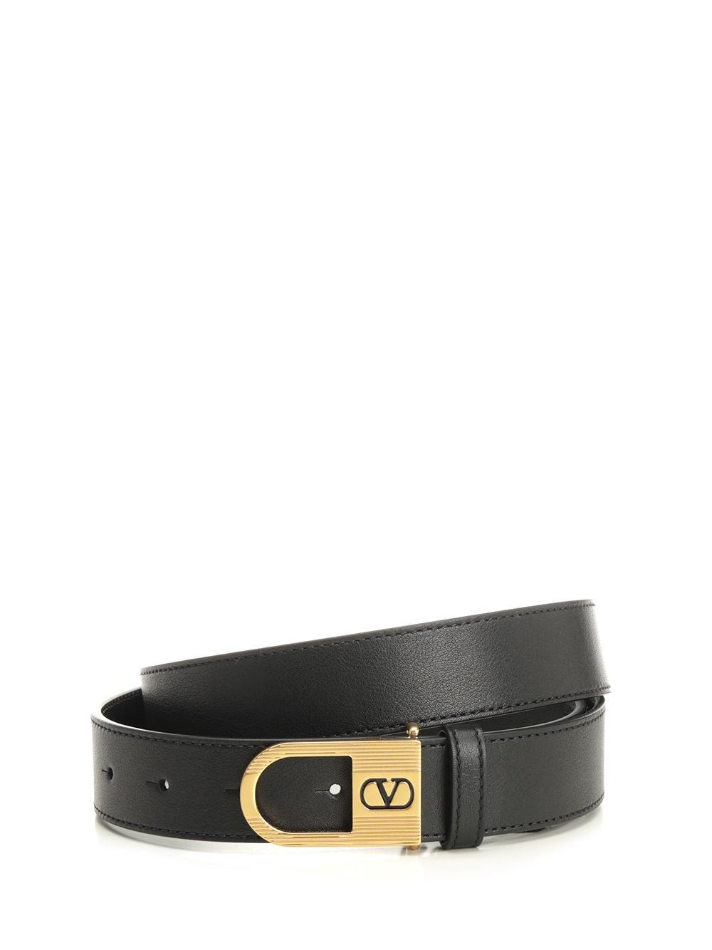 Valentino Garavani Men Vlogo Signature Leather Belt VALENTINO GARAVANI