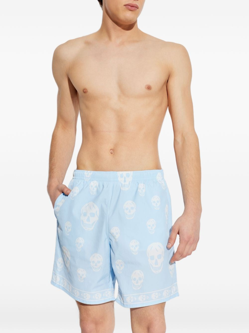 Mcqueen Men Swim Shorts With Skull Motif ALEXANDER MCQUEEN