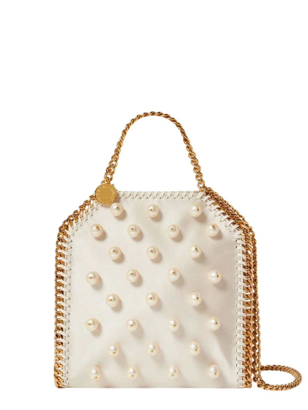 Stella Mccartney Women Falabella Satin Shoulder Bag With Vegan Pearl Detail STELLA MCCARTNEY