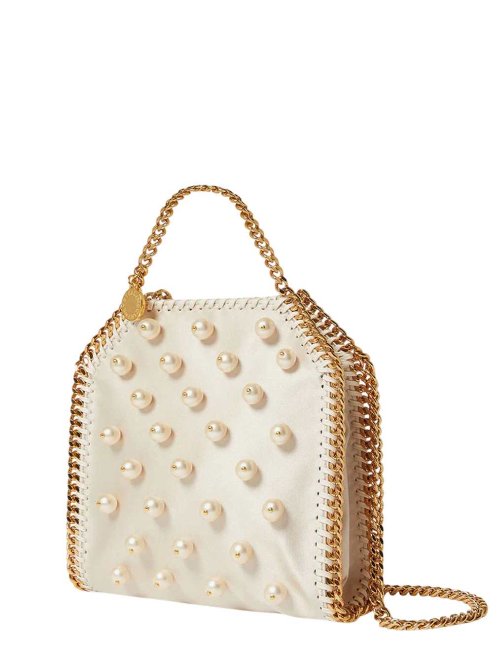 Stella Mccartney Women Falabella Satin Shoulder Bag With Vegan Pearl Detail STELLA MCCARTNEY