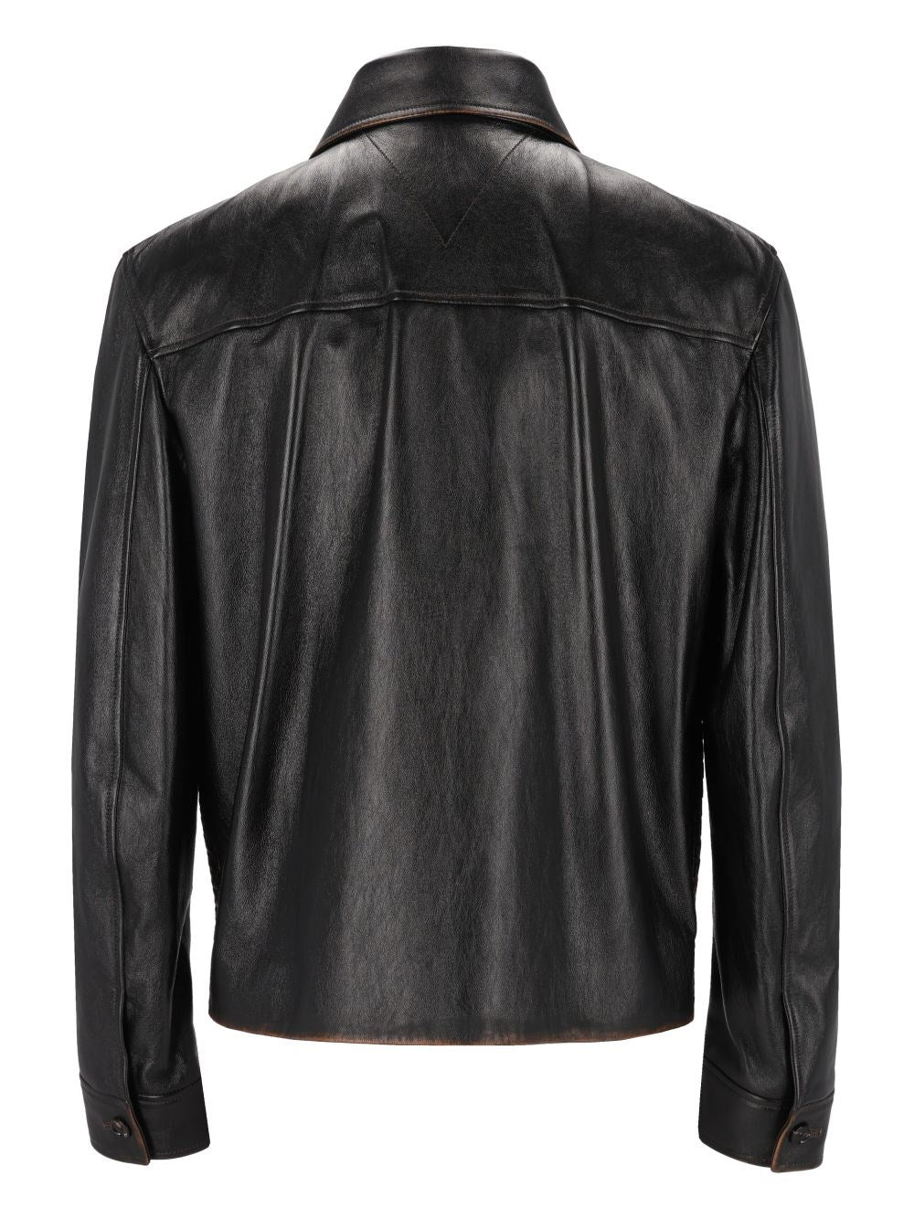 Bottega Veneta Men Intrecciato Leather Jacket BOTTEGA VENETA