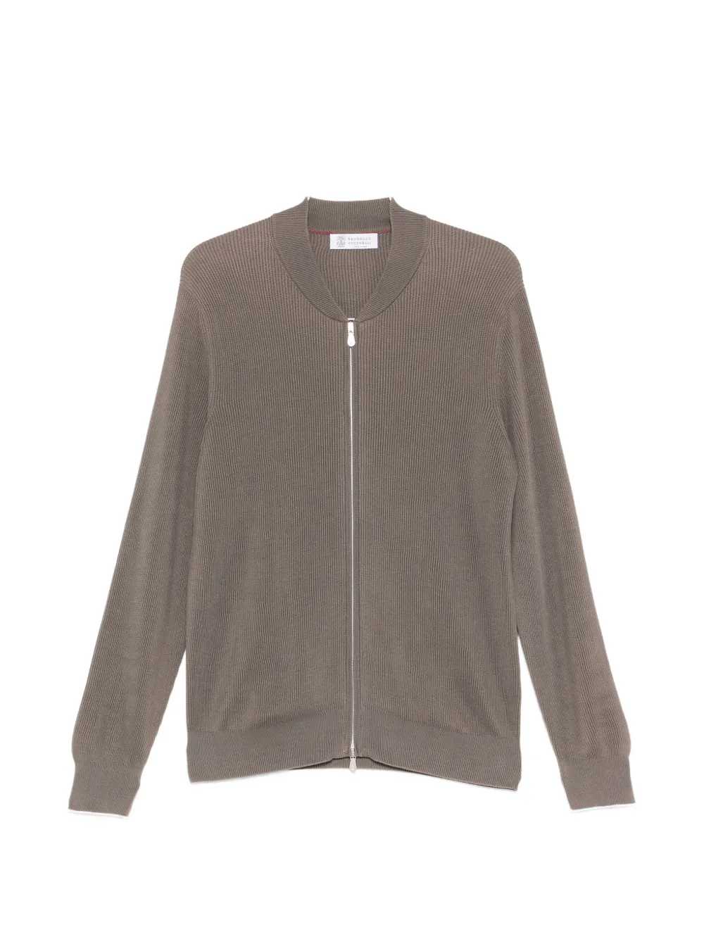 Brunello Cucinelli Men Ribbed Cardigan With Zip Closure BRUNELLO CUCINELLI