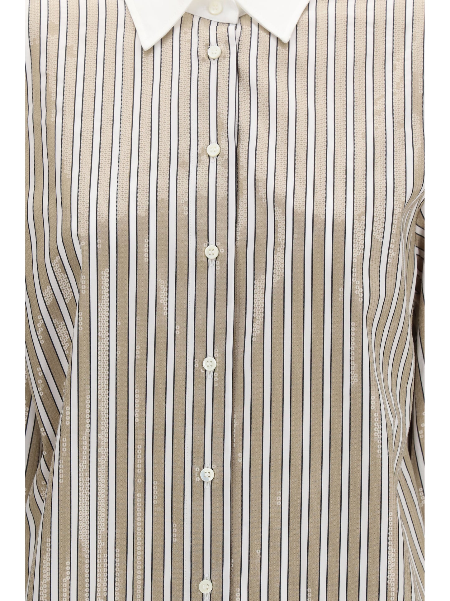 Brunello Cucinelli Women Dazzling Stripes Cotton Shirt BRUNELLO CUCINELLI