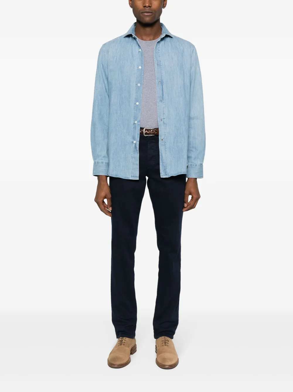 Brunello Cucinelli Men Denim Shirt BRUNELLO CUCINELLI