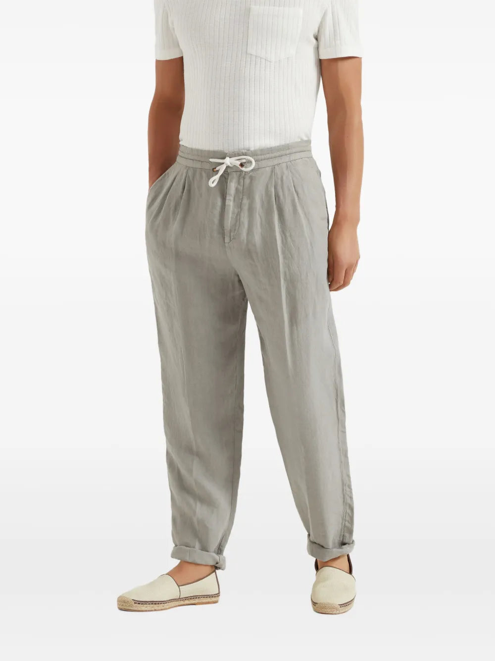 Brunello Cucinelli Men Tapered Trousers With Drawstring BRUNELLO CUCINELLI