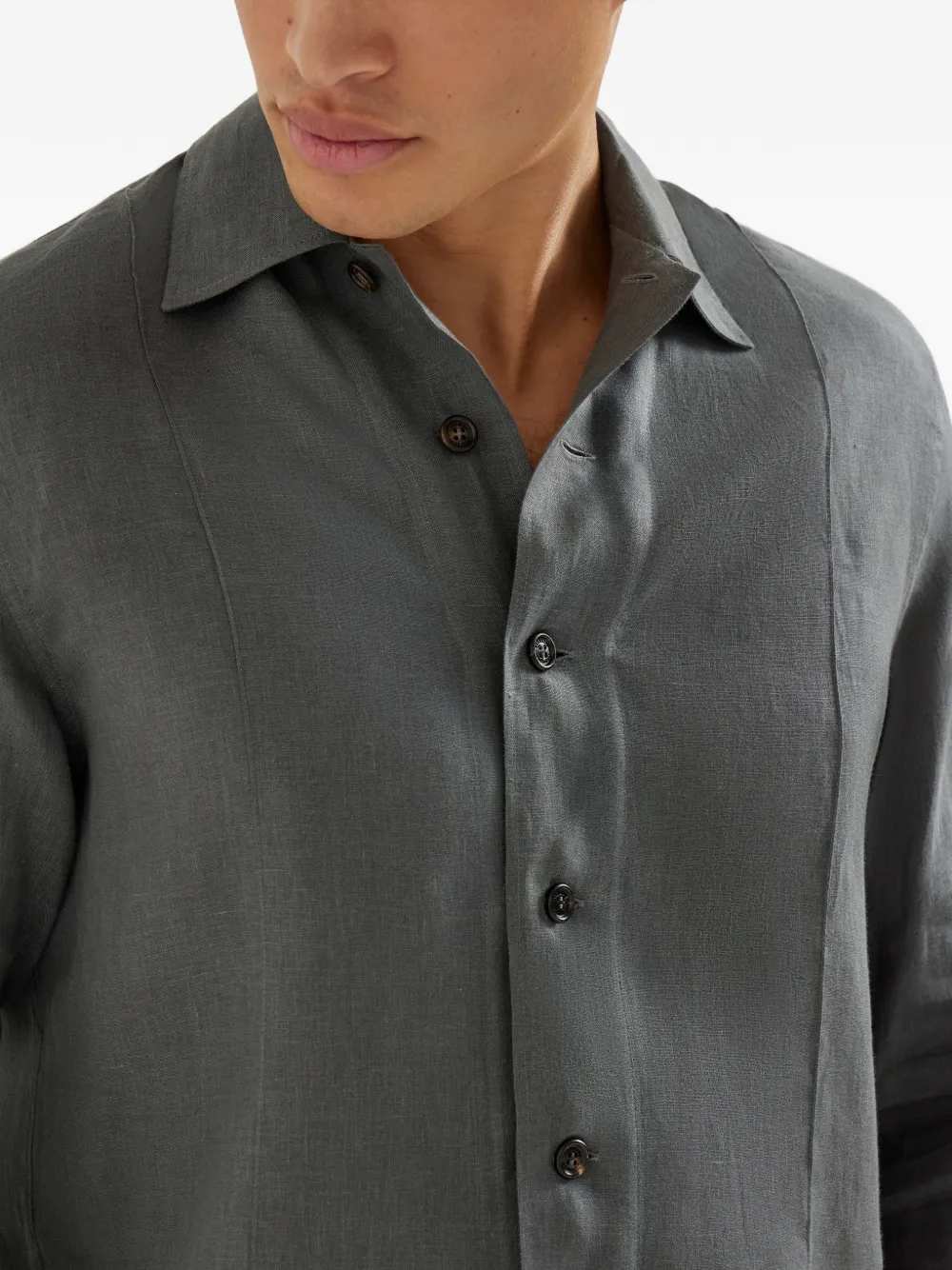 Brunello Cucinelli Men Spread Collar Shirt BRUNELLO CUCINELLI