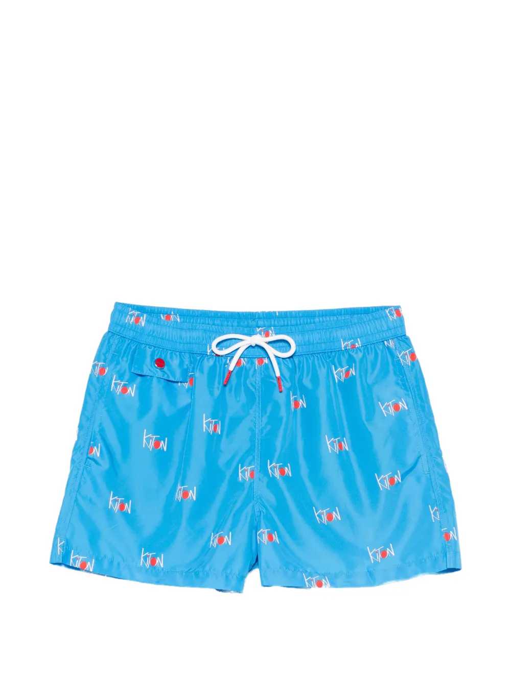 Kiton Men Swim Shorts With Logo Print KITON