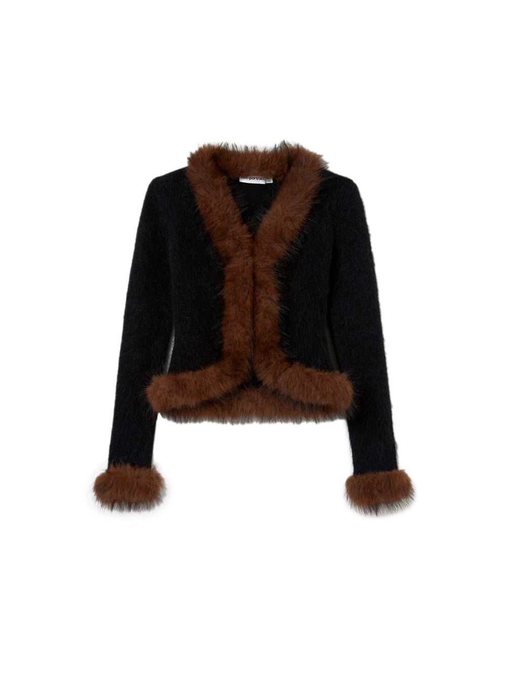 Self-Portrait Women Faux Fur Knit Cardigan SELF-PORTRAIT