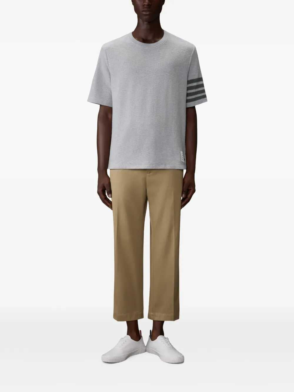 Thom Browne Men T-Shirt With 4-Stripe Detail