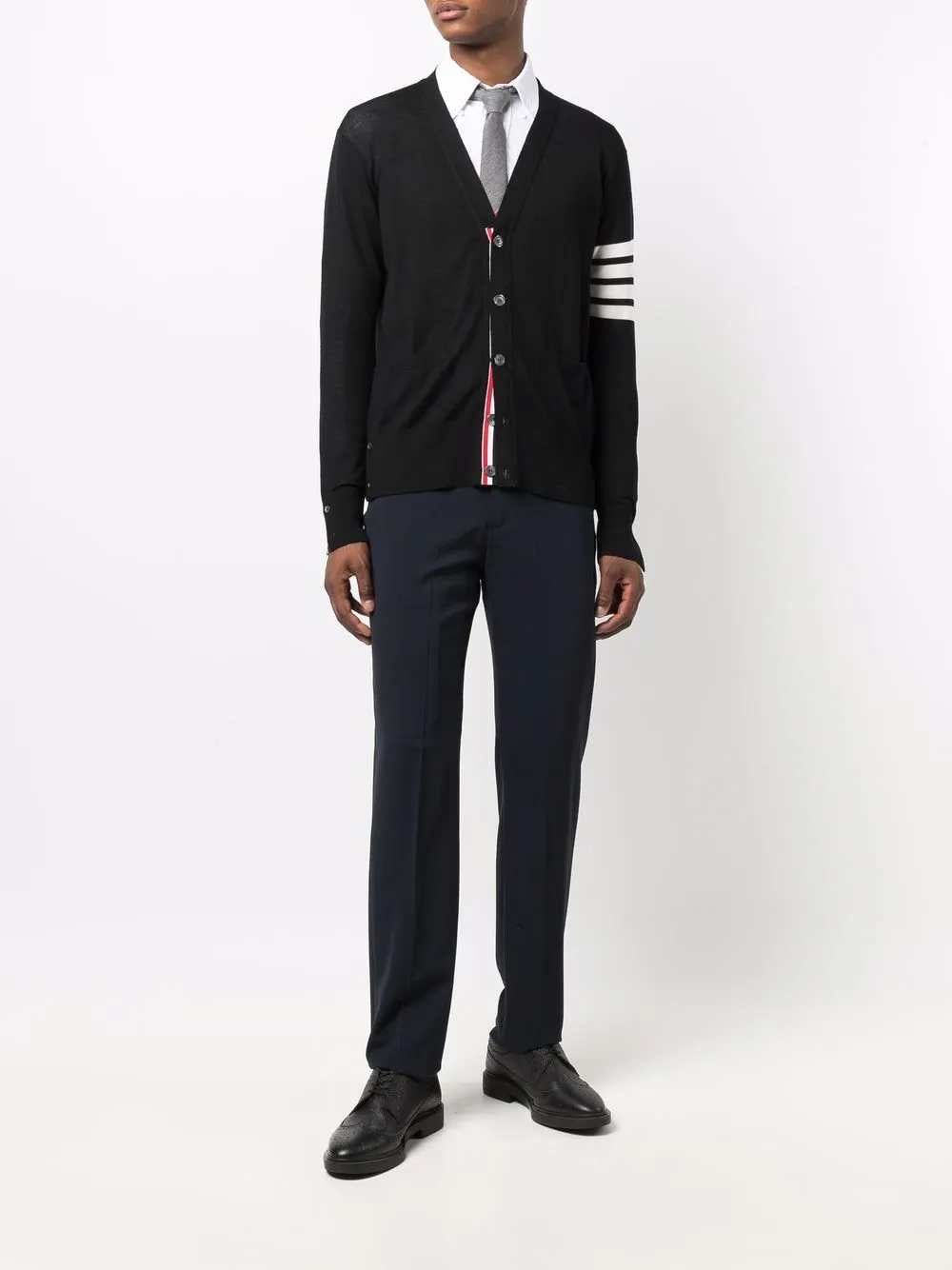 Thom Browne Men Cardigan With 4 Stripe Detail THOM BROWNE