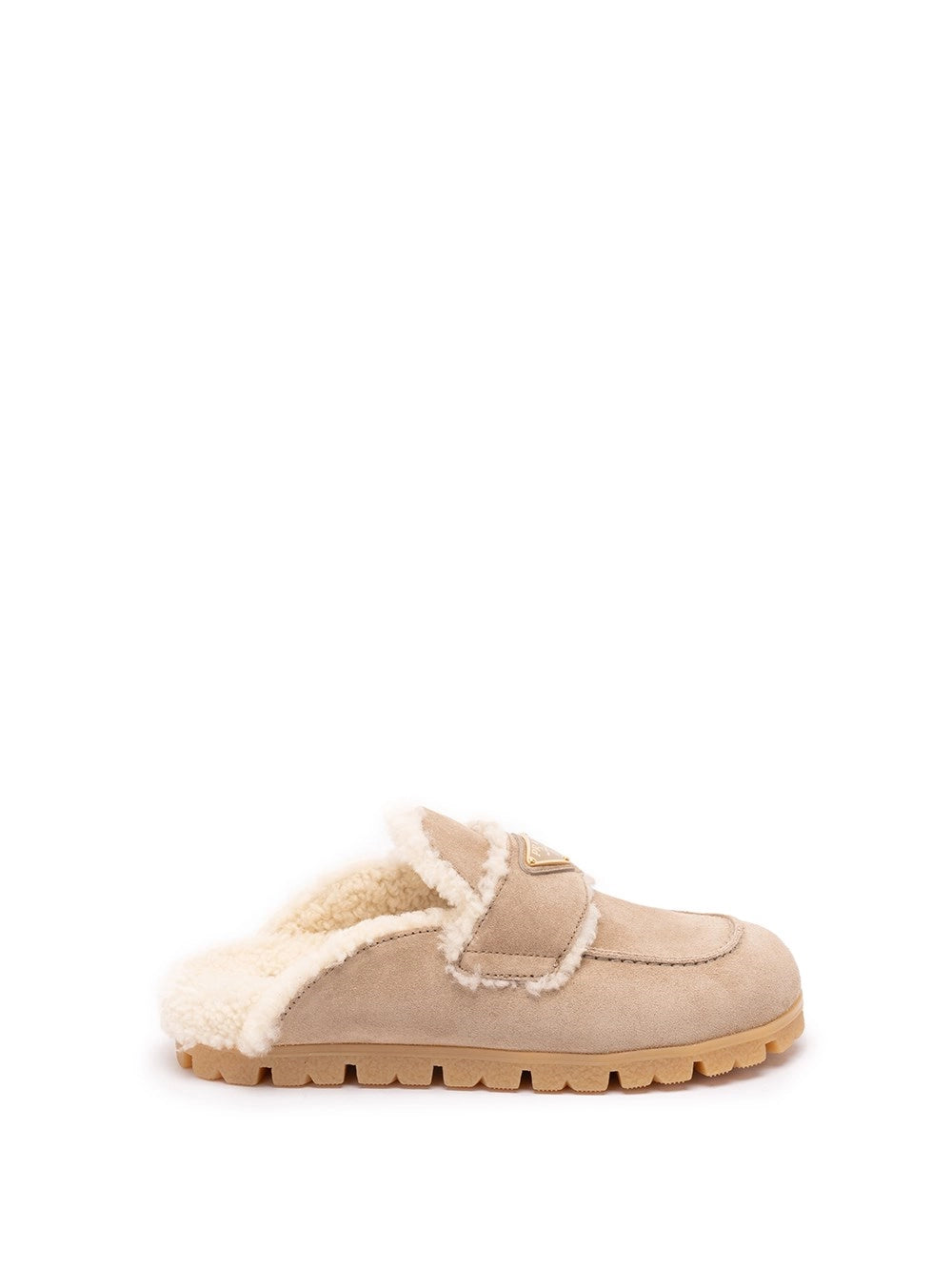 Prada Women Suede And Shearling Mules