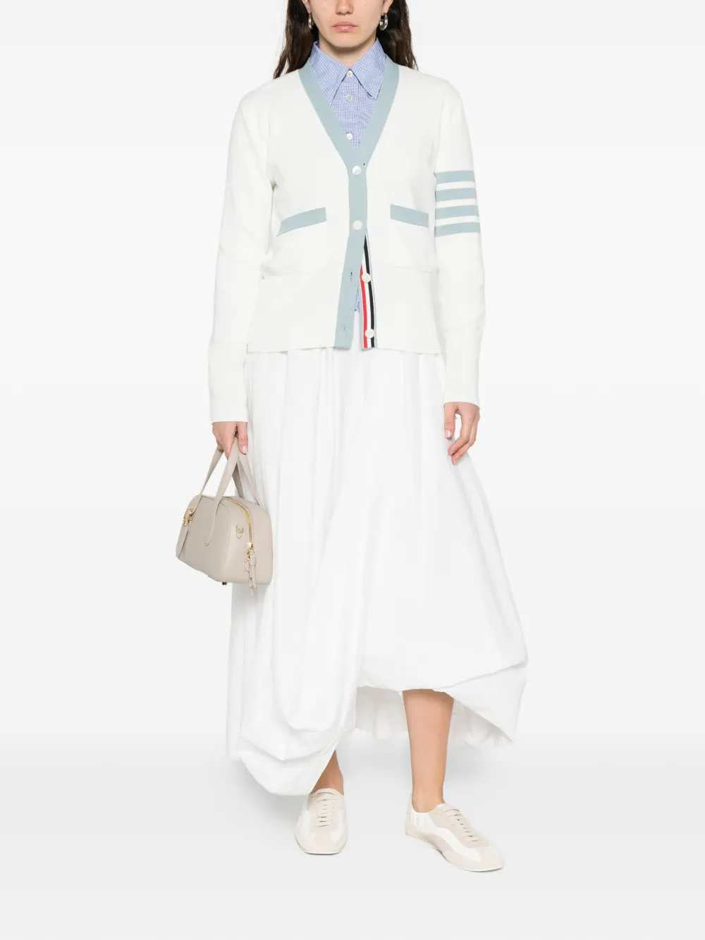 Thom Browne Women Cardigan With Striped Details
