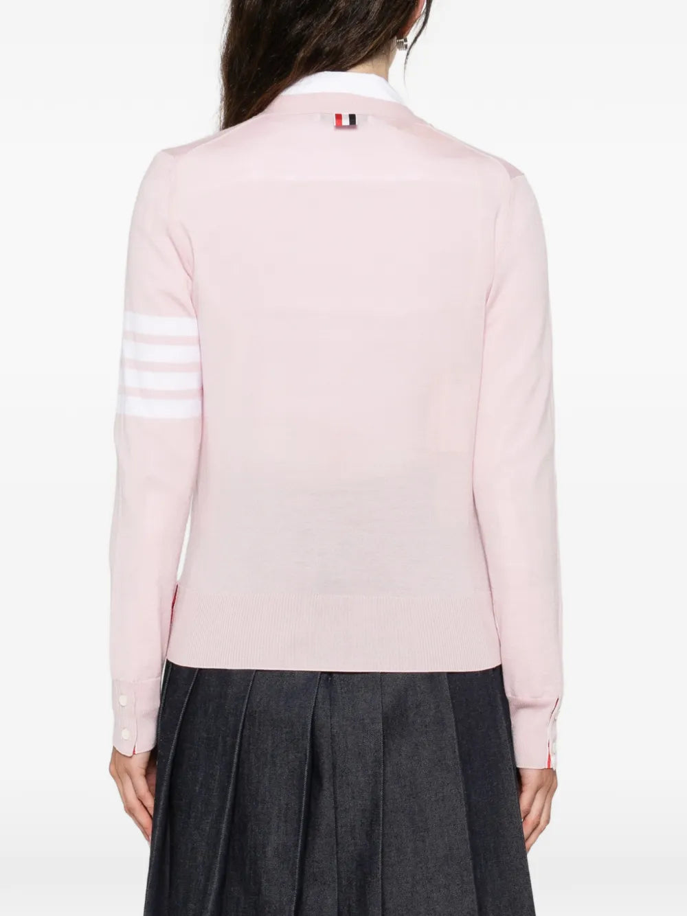 Thom Browne Women Striped Sweater With Pockets THOM BROWNE