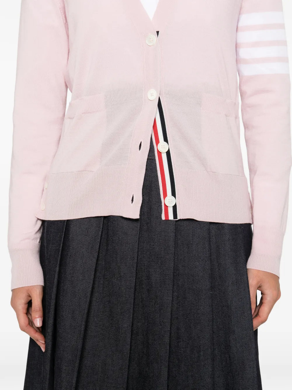 Thom Browne Women Striped Sweater With Pockets THOM BROWNE