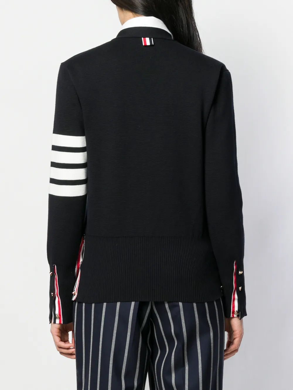 Thom Browne Women Striped Sleeve Cardigan THOM BROWNE