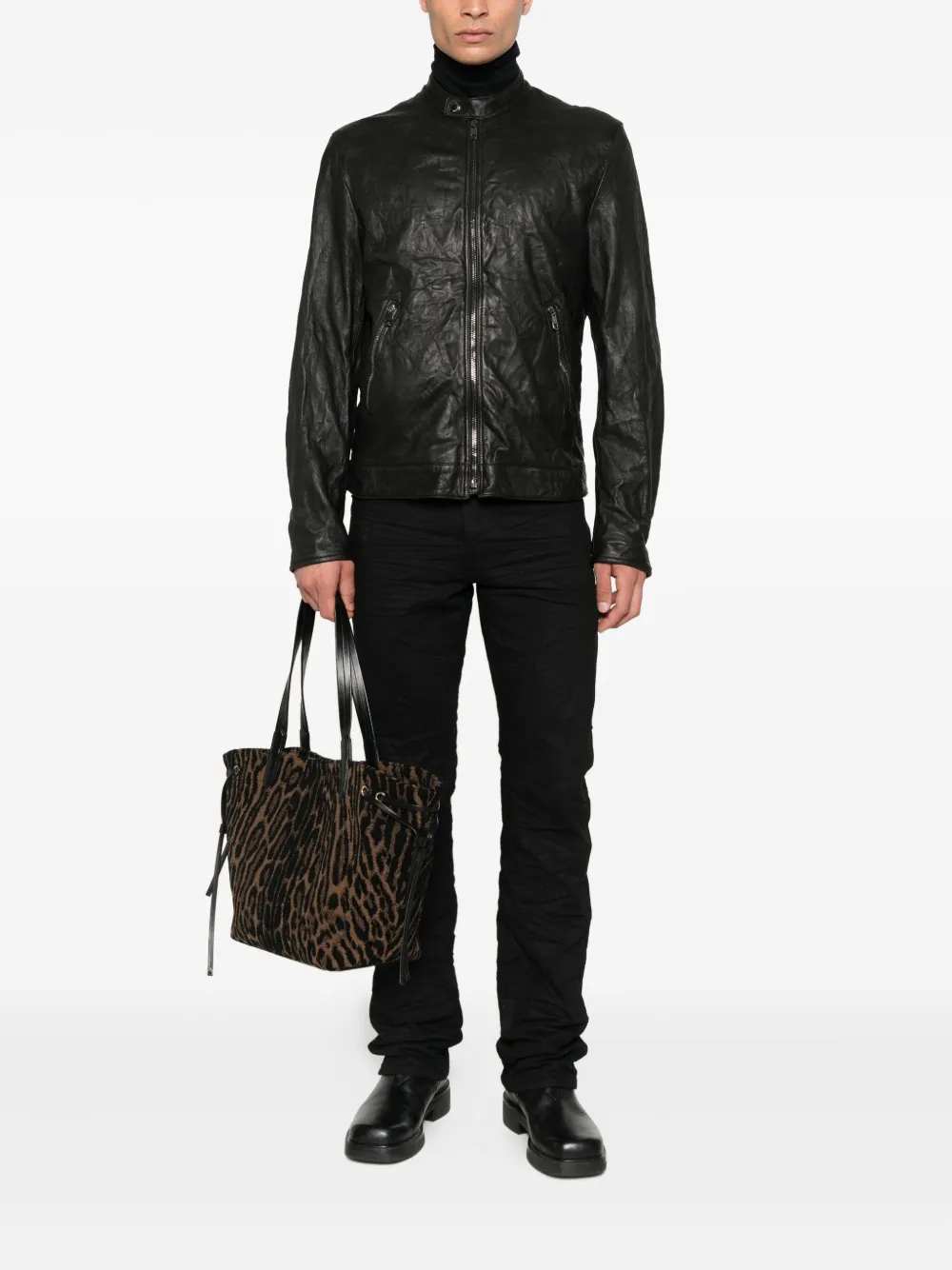 Dolce & Gabbana Men Lambskin Zip-Up Jacket DOLCE & GABBANA