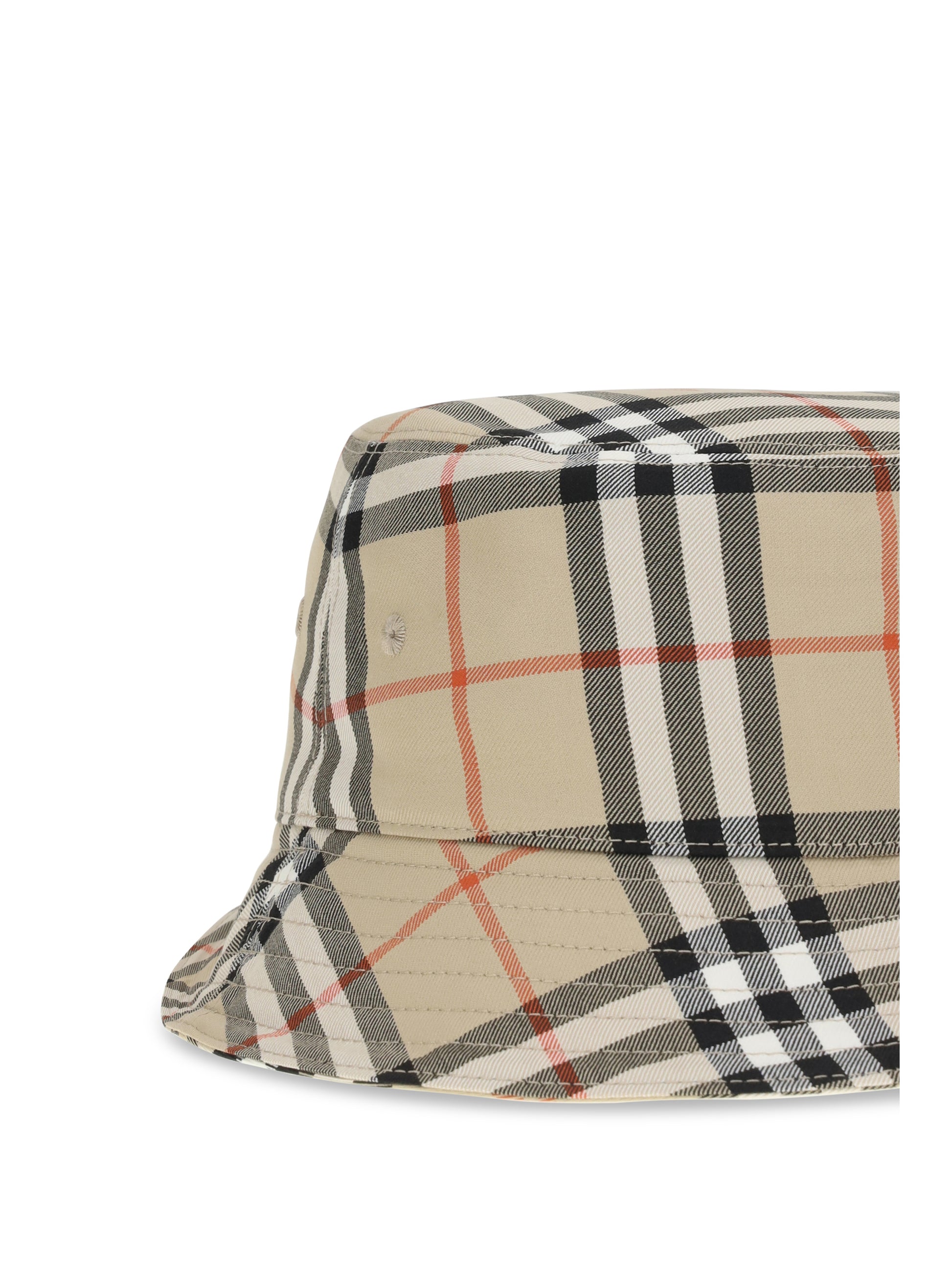 Burberry Men Check Cotton Bucket Hat BURBERRY