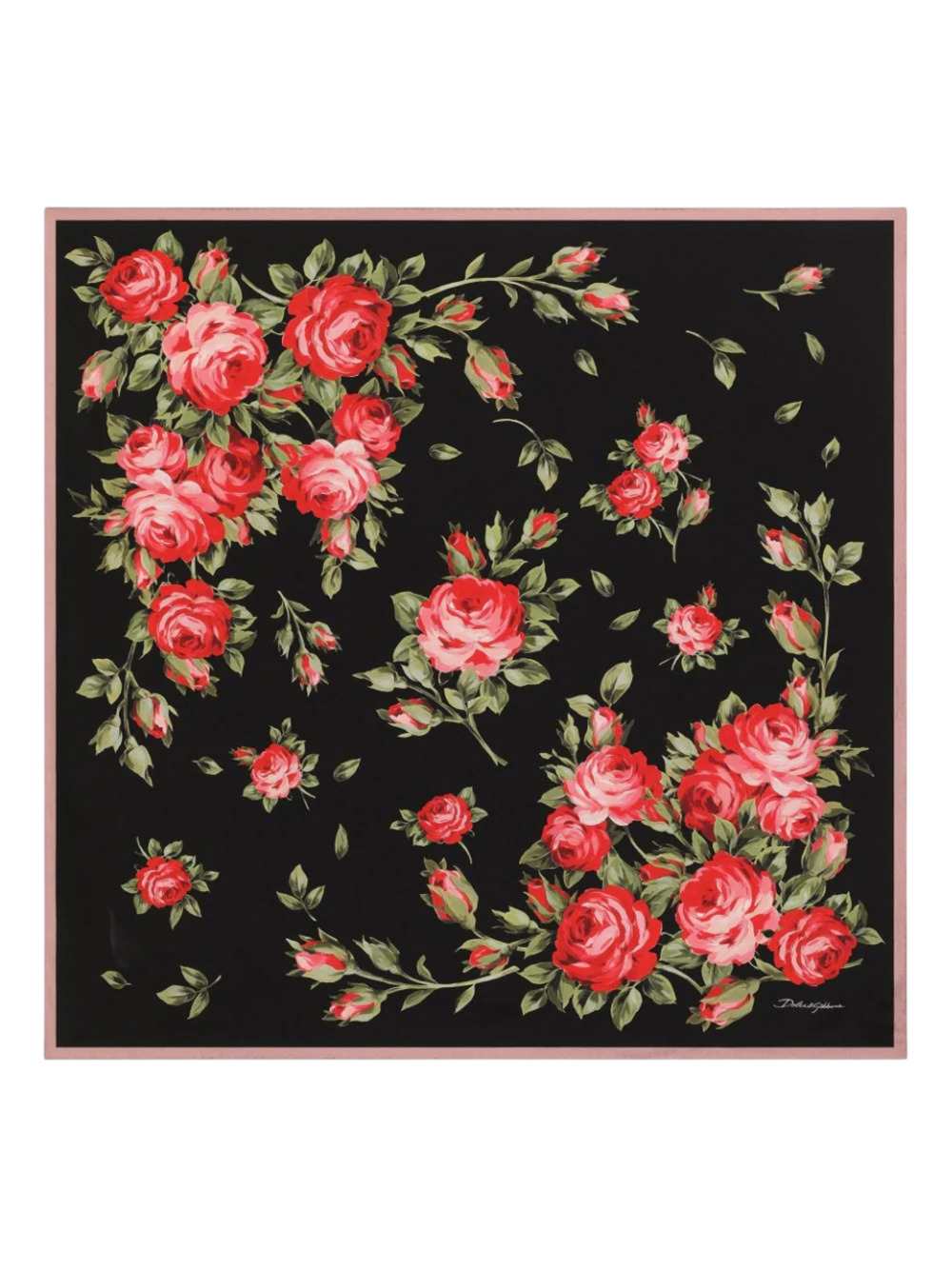 Dolce & Gabbana Women 90X90 Cm Silk Twill Scarf With A Rose Bouquet Print