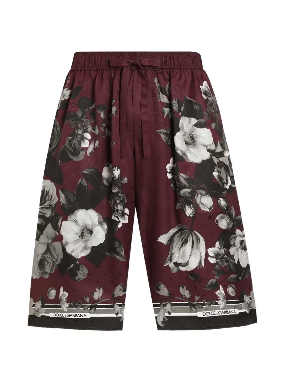 Dolce & Gabbana Men Vanity Twill Trousers With Peony Foliage Print DOLCE & GABBANA