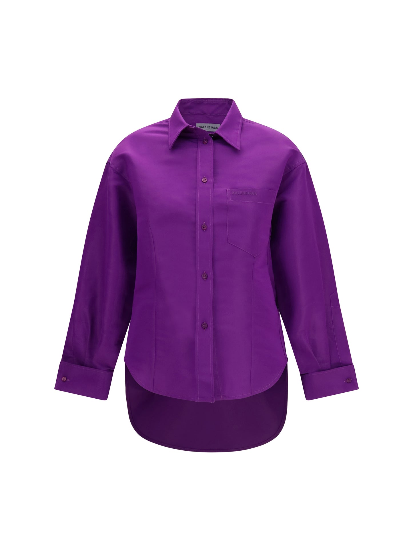Balenciaga Women Asymmetric Cotton Shirt BALENCIAGA