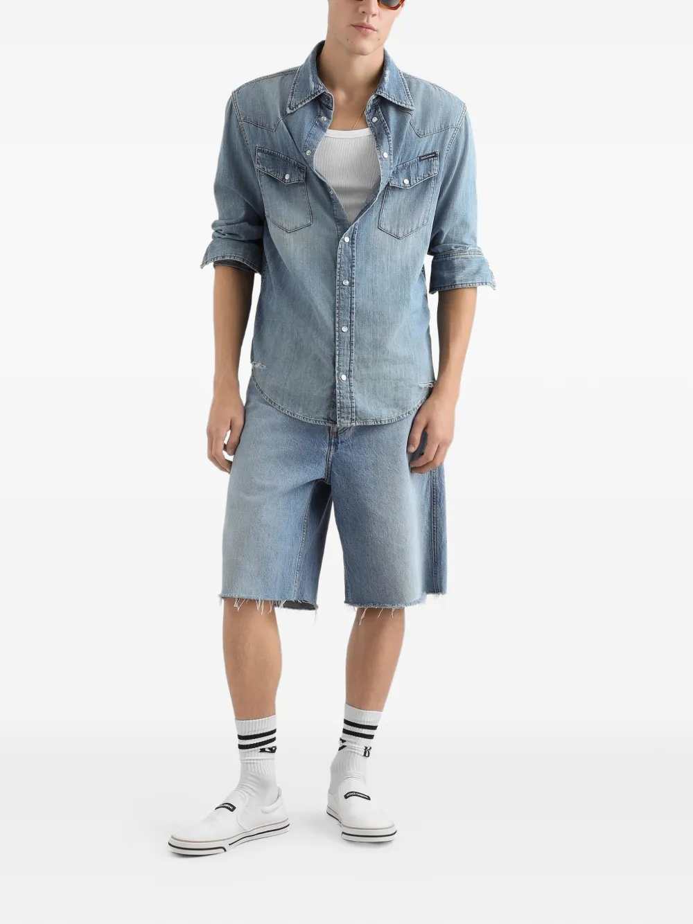 Dolce & Gabbana Men Logo Denim Shorts DOLCE & GABBANA