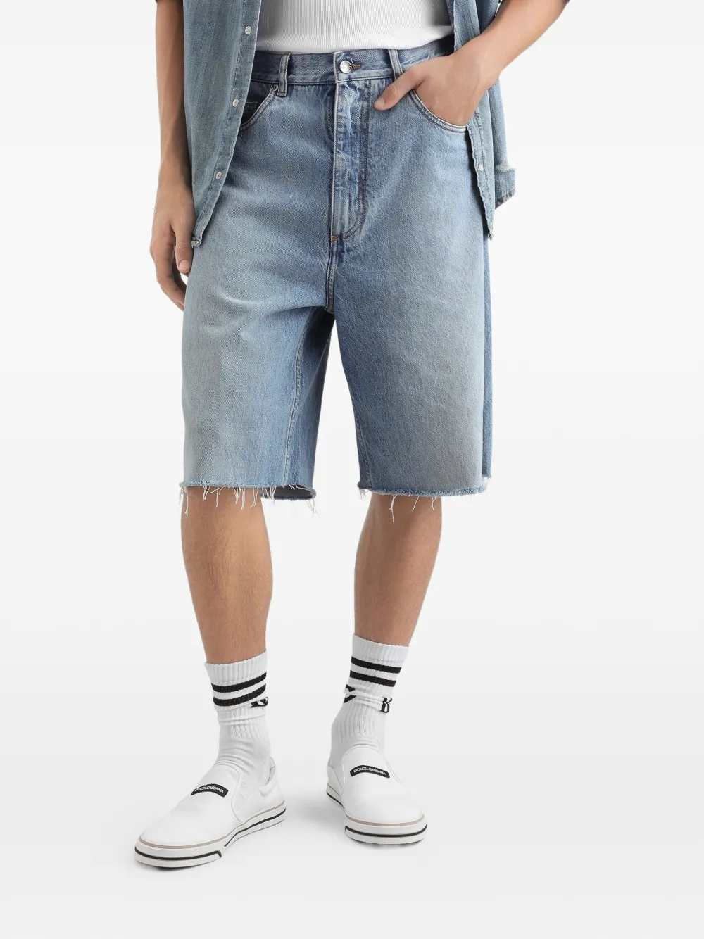 Dolce & Gabbana Men Logo Denim Shorts DOLCE & GABBANA