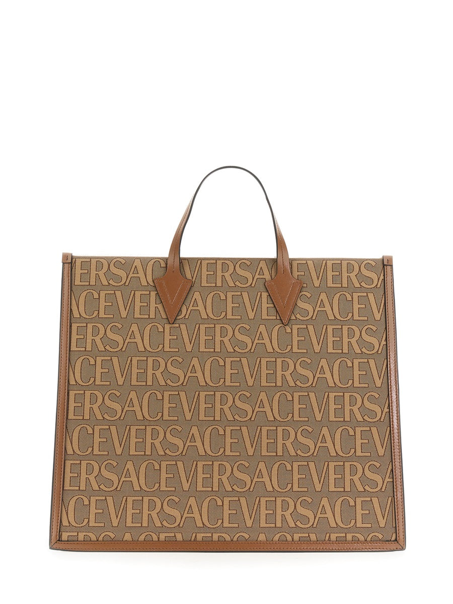 Versace Men Shopper Bag With Allover Logo VERSACE