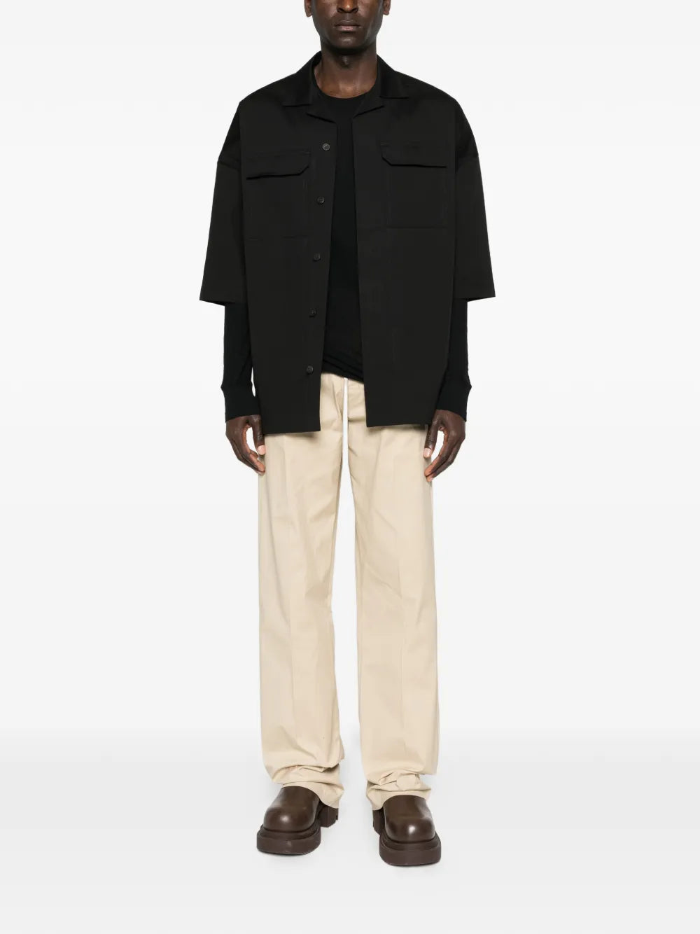 Rick Owens Men Shirt With Flap Pocket And Camp Collar RICK OWENS