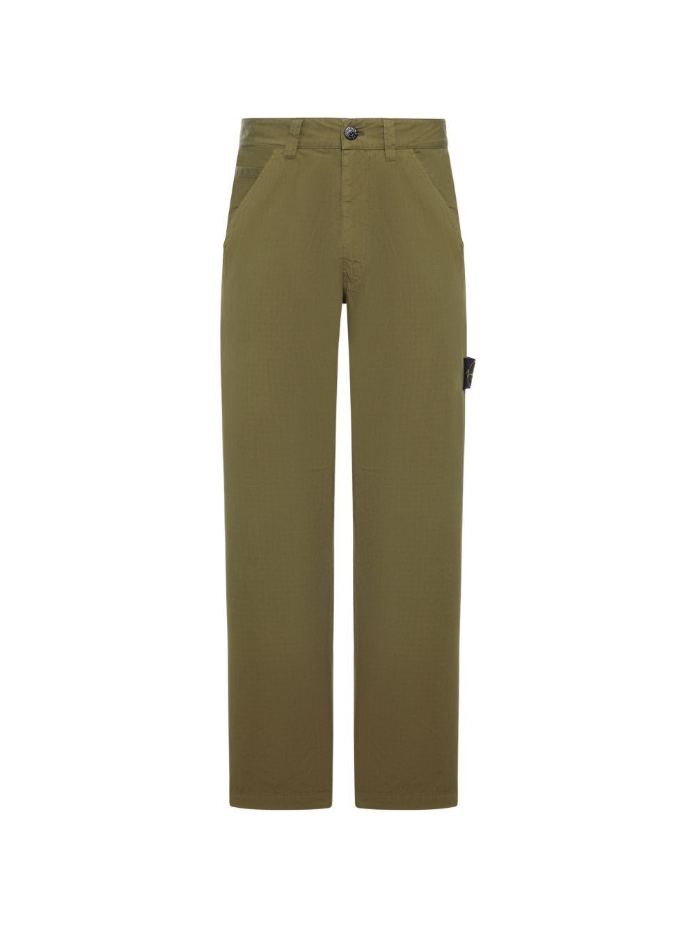 Stone Island Men Organic Cotton Ripstop Chino Trousers STONE ISLAND
