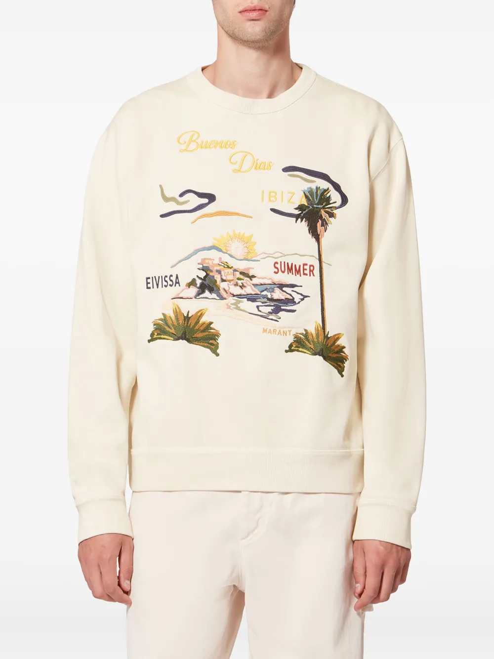 Marant Men Mikoy Sweatshirt With Embroidery ISABEL MARANT