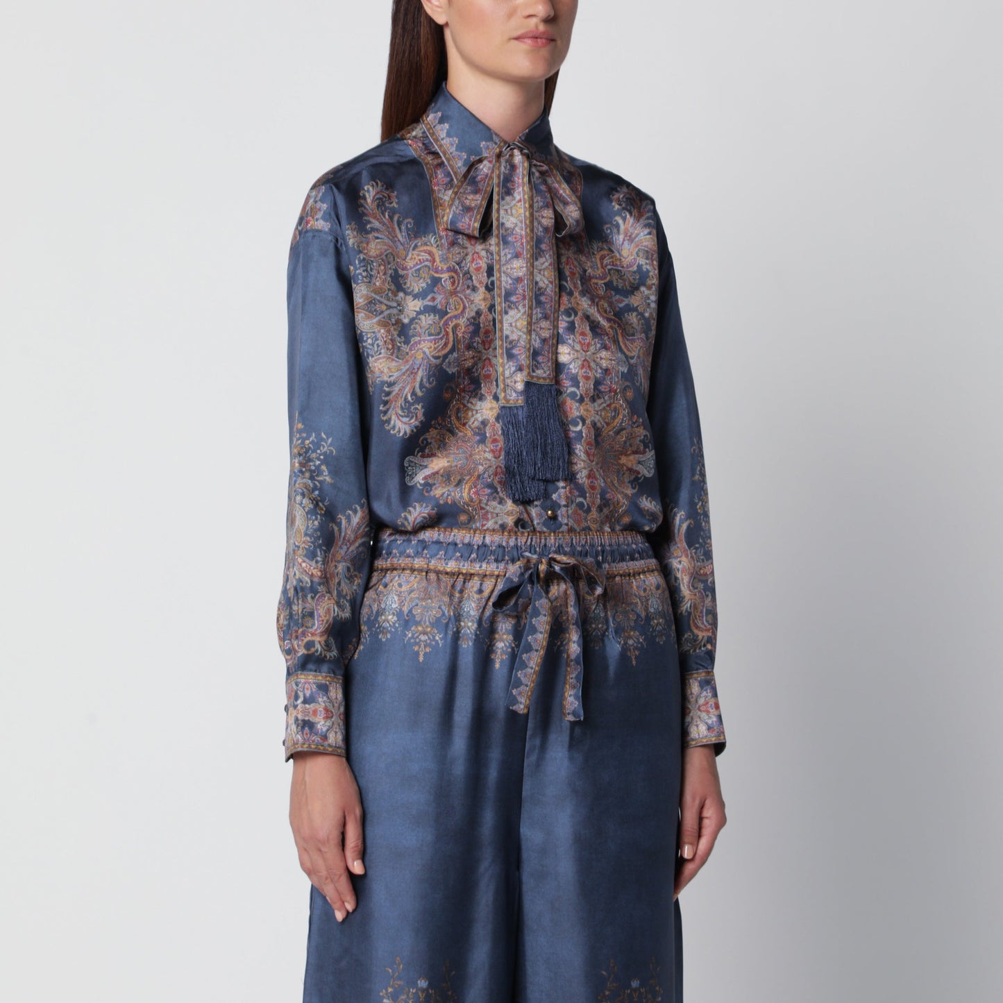 Zimmermann Valiant Relaxed Navy Silk Shirt Women ZIMMERMANN