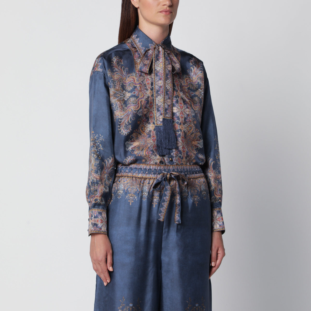 Zimmermann Valiant Relaxed Navy Silk Shirt Women ZIMMERMANN