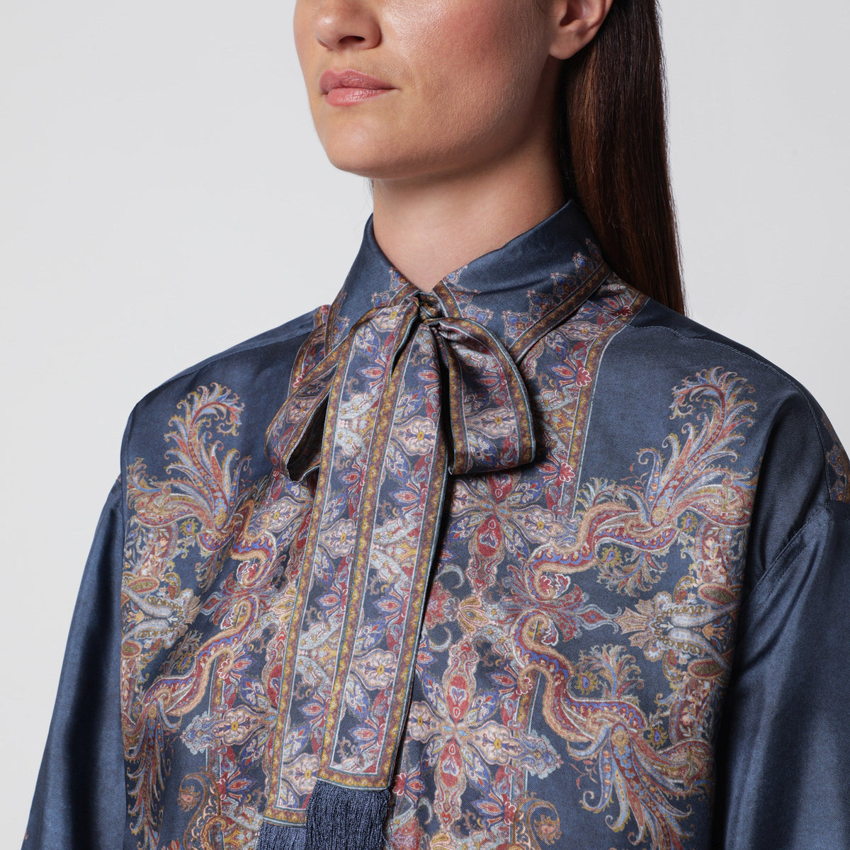 Zimmermann Valiant Relaxed Navy Silk Shirt Women ZIMMERMANN