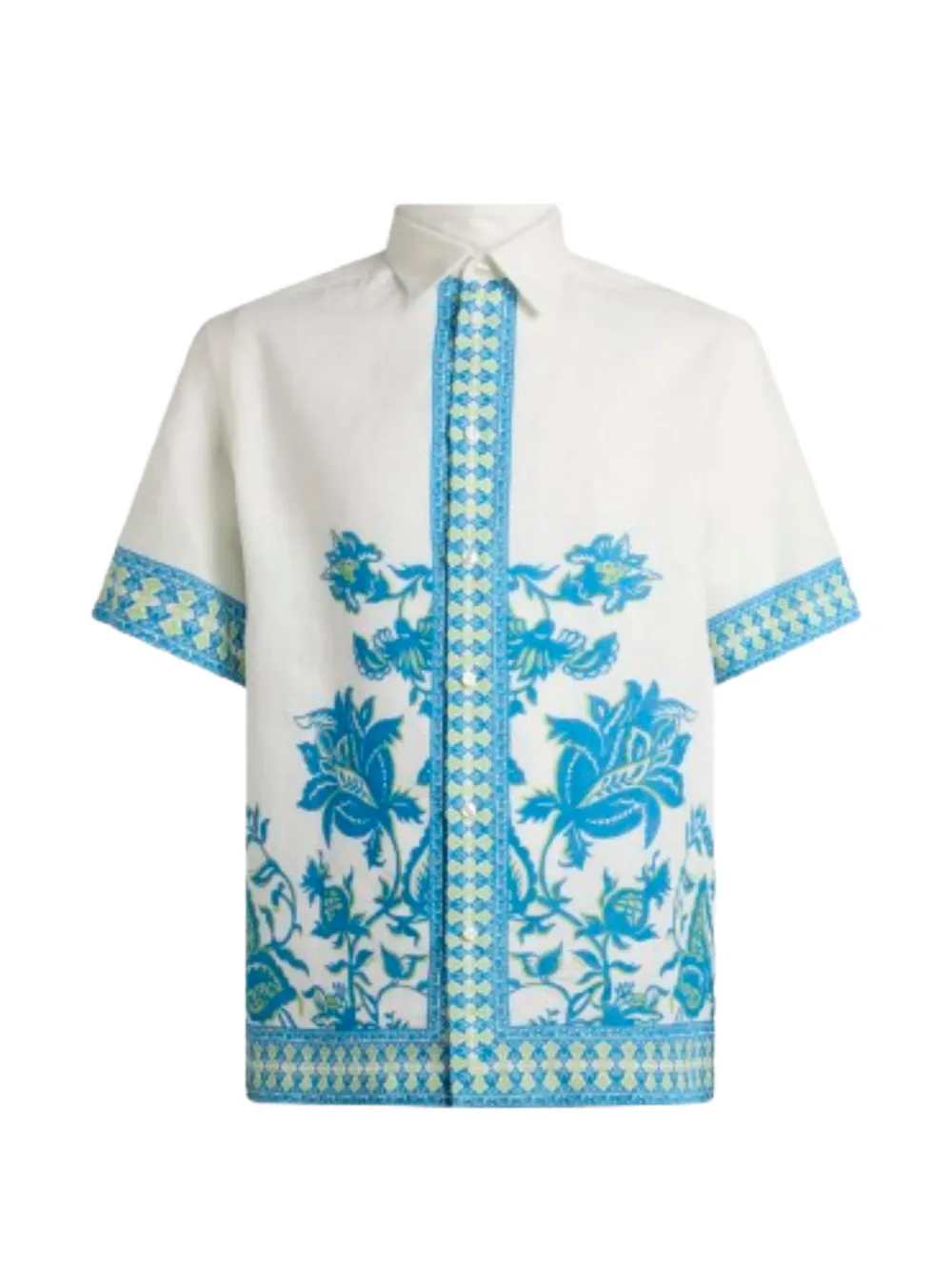 Etro Men Geometric Floral Linen Shirt ETRO