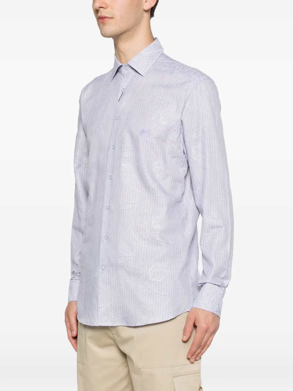Etro Men Striped Shirt With Paisley Print ETRO