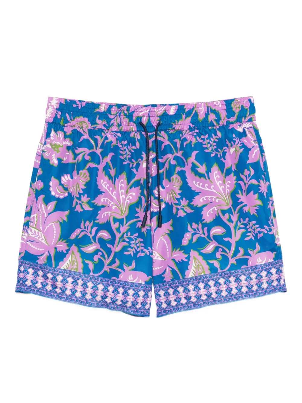 Etro Men Swim Shorts With Floral Print Trim ETRO