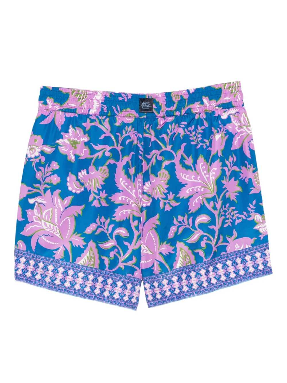 Etro Men Swim Shorts With Floral Print Trim ETRO