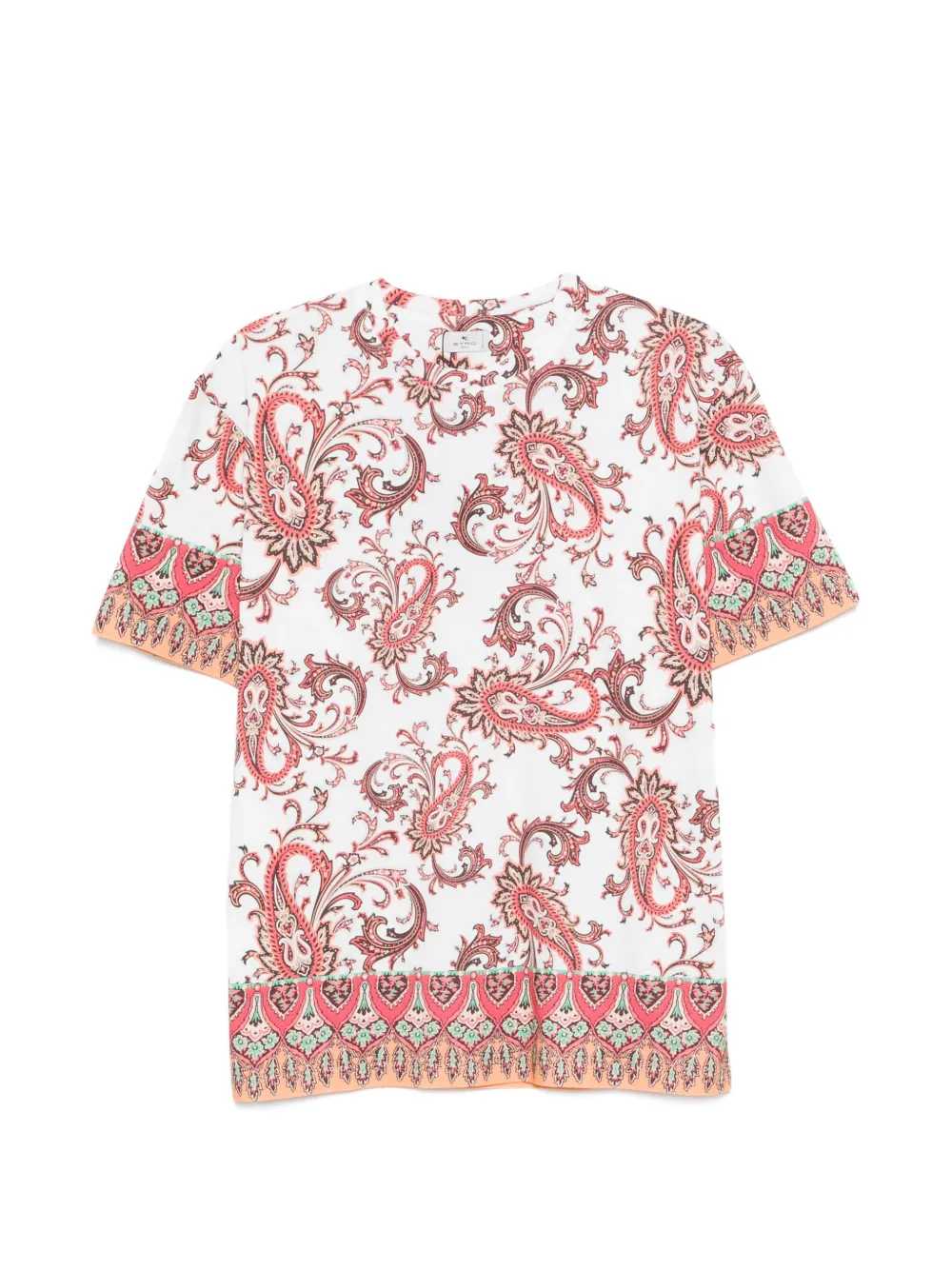 Etro Men T-Shirt With Paisley Trim ETRO