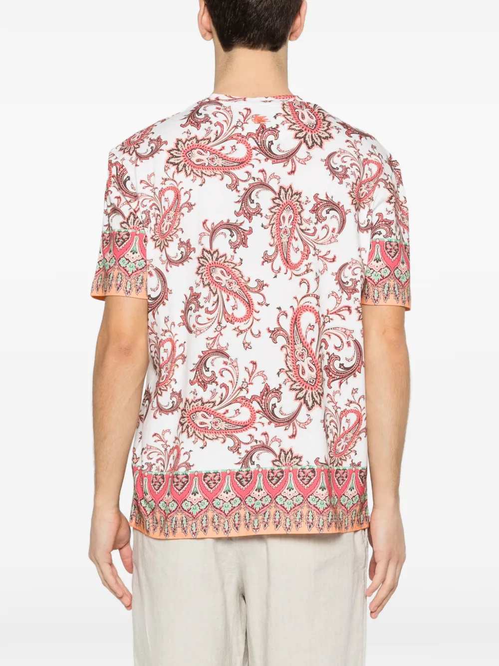 Etro Men T-Shirt With Paisley Trim ETRO
