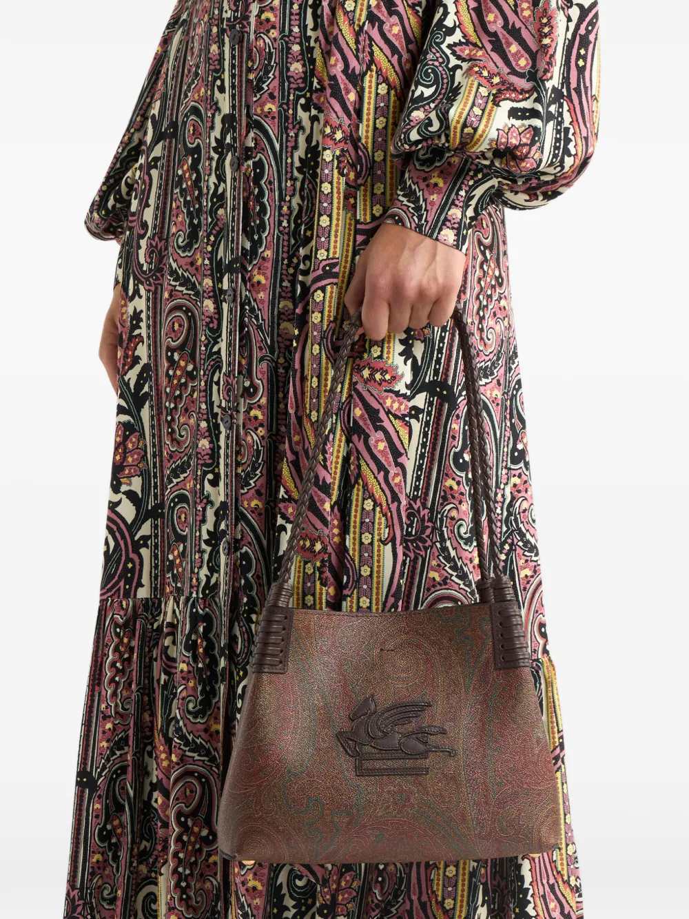 Etro Women Arnica Libra Small Tote Bag With Paisley Print ETRO