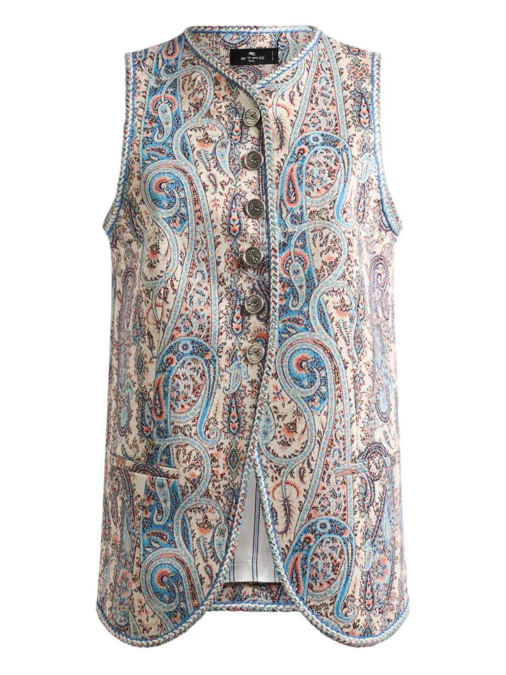 Etro Women Jacquard Vest With Floral Paisley Pattern ETRO
