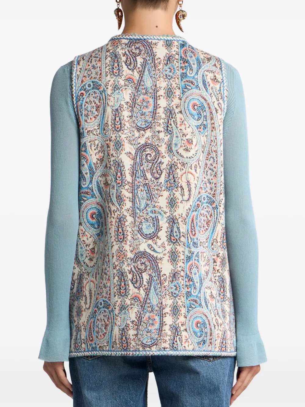 Etro Women Jacquard Vest With Floral Paisley Pattern ETRO