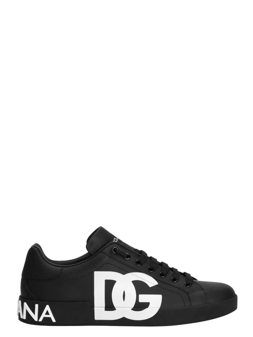 Dolce & Gabbana Men Portofino Sneaker In Nappa Calfskin With Printed Dg Logo DOLCE & GABBANA