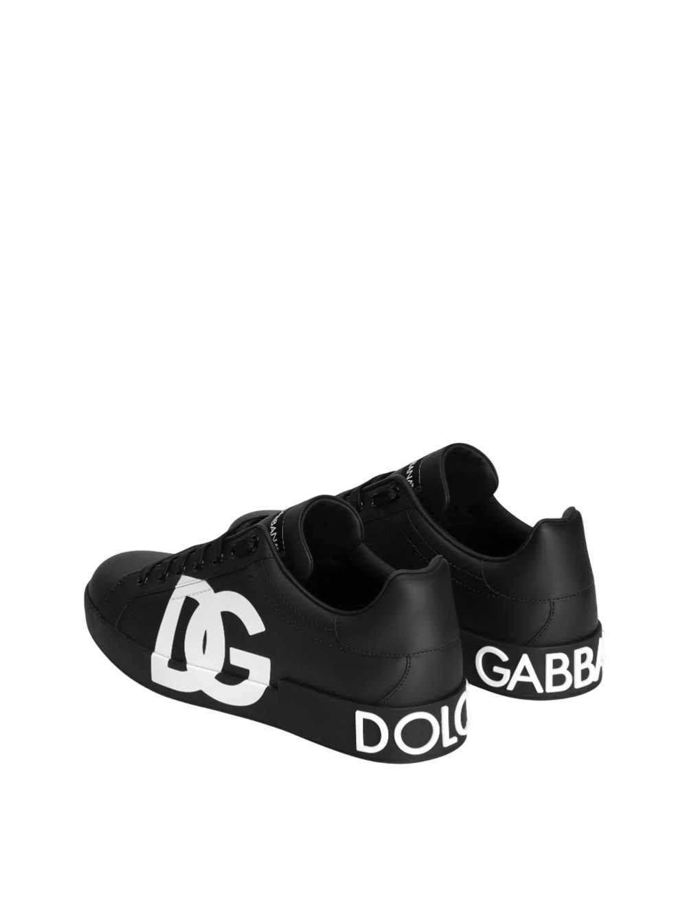 Dolce & Gabbana Men Portofino Sneaker In Nappa Calfskin With Printed Dg Logo DOLCE & GABBANA