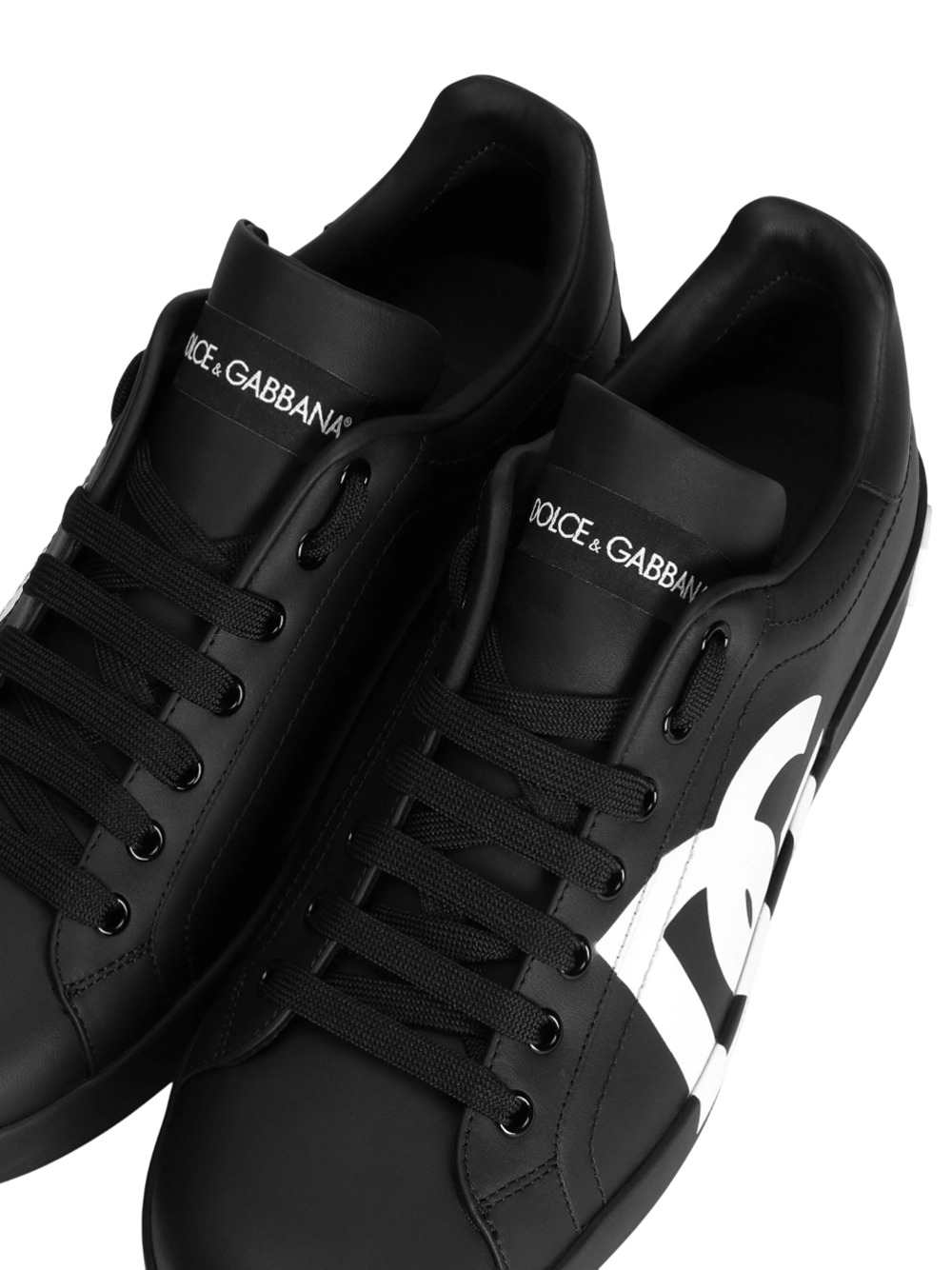 Dolce & Gabbana Men Portofino Sneaker In Nappa Calfskin With Printed Dg Logo DOLCE & GABBANA