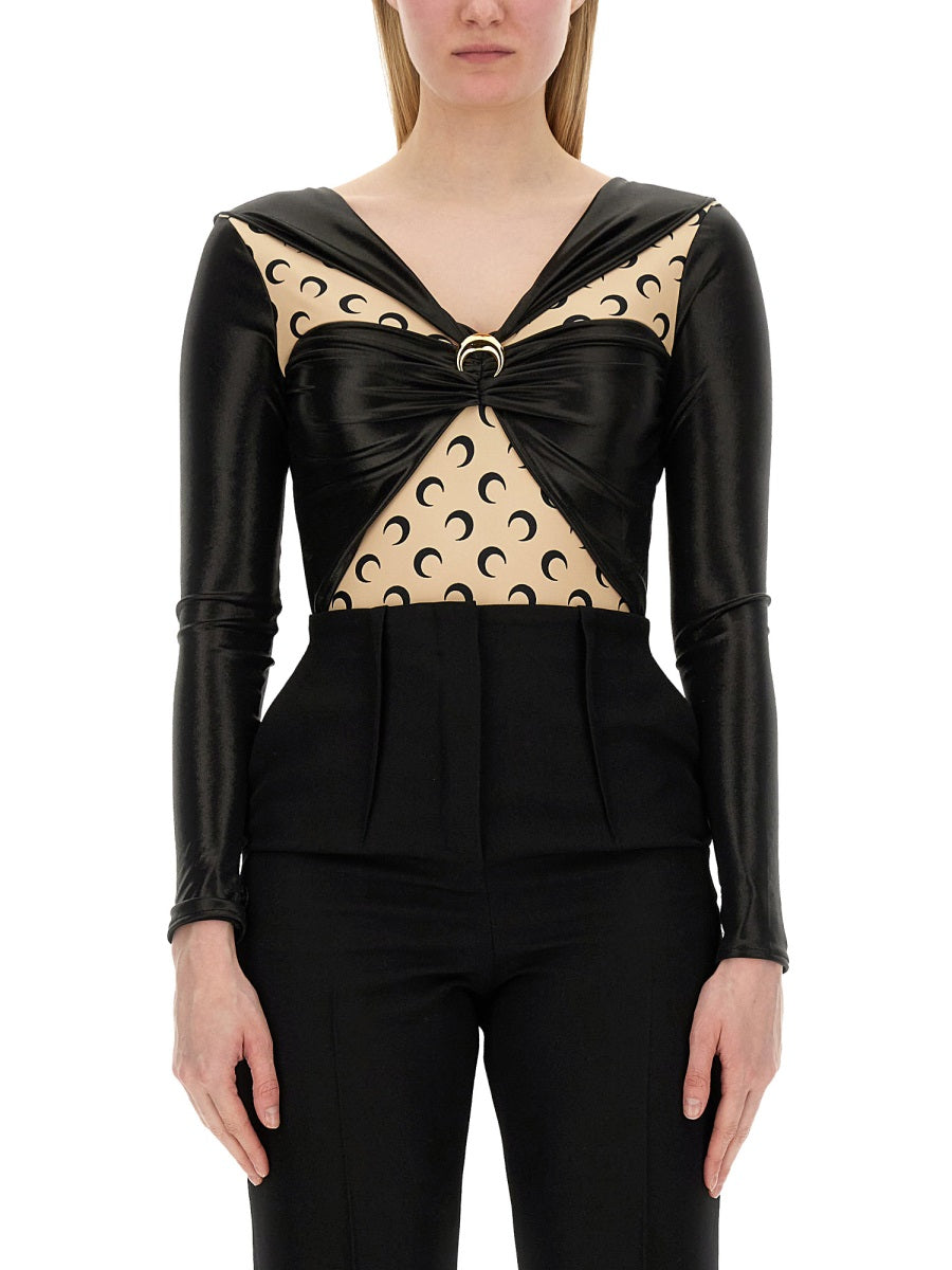 Marine Serre Women Draped Bodysuit MARINE SERRE