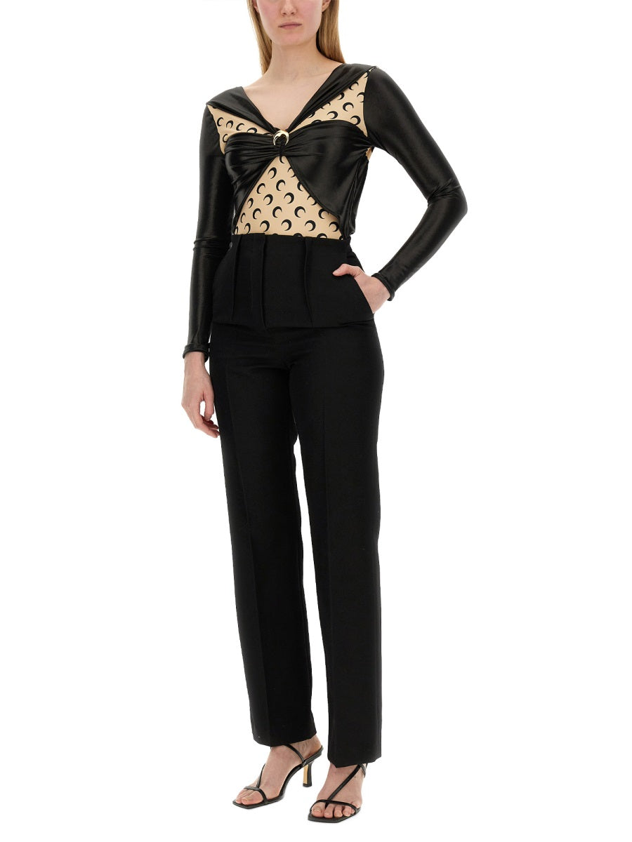 Marine Serre Women Draped Bodysuit MARINE SERRE