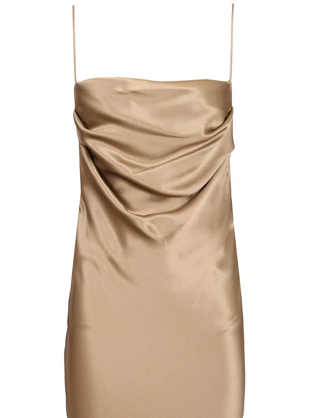 Saint Laurent Women Long Silk Satin Dress SAINT LAURENT