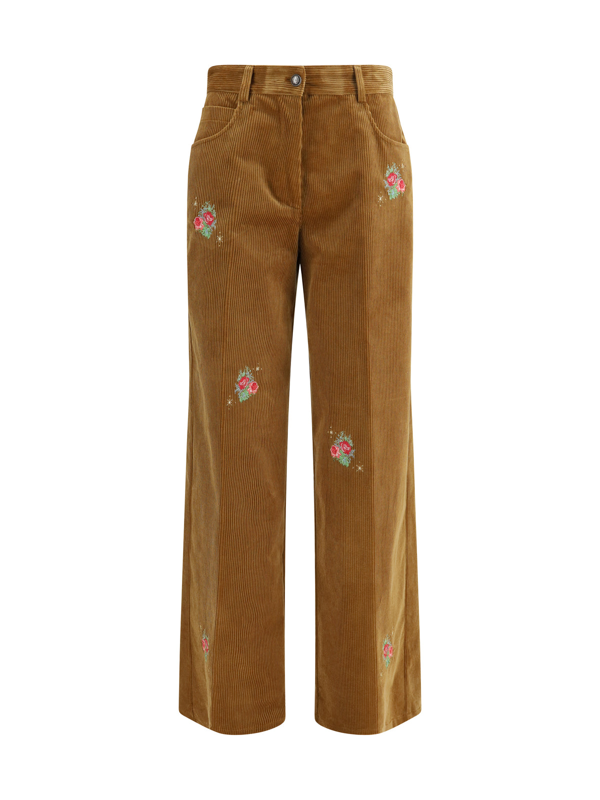 Forte_Forte Women Velvet Pants With Embroidered Bouquets FORTE FORTE